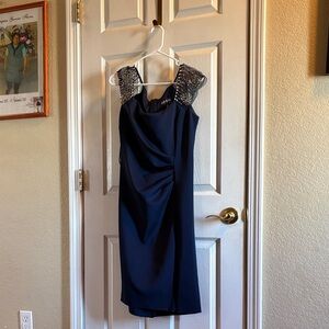 DJ-Jaz Navy Blue Embellished Women's Dress